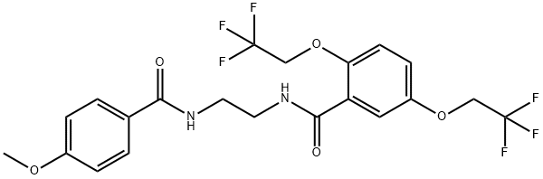 N-(2-[(4-METHOXYBENZOYL)AMINO]ETHYL)-2,5-BIS(2,2,2-TRIFLUOROETHOXY)BENZENECARBOXAMIDE Struktur