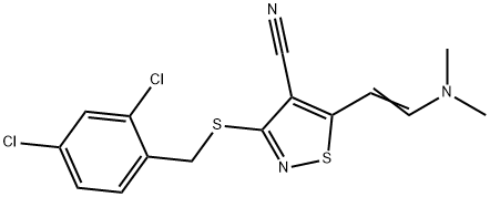 3-[(2,4-DICHLOROBENZYL)SULFANYL]-5-[2-(DIMETHYLAMINO)VINYL]-4-ISOTHIAZOLECARBONITRILE Struktur