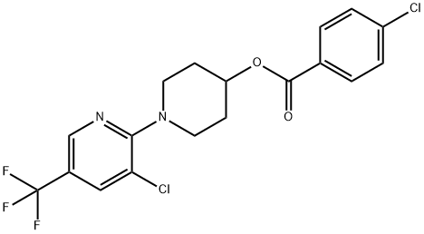 1-[3-CHLORO-5-(TRIFLUOROMETHYL)-2-PYRIDINYL]-4-PIPERIDINYL 4-CHLOROBENZENECARBOXYLATE Struktur