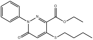 ETHYL 4-(BUTYLSULFANYL)-6-OXO-1-PHENYL-1,6-DIHYDRO-3-PYRIDAZINECARBOXYLATE Struktur