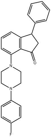 7-[4-(4-FLUOROPHENYL)PIPERAZINO]-3-PHENYL-1-INDANONE Struktur