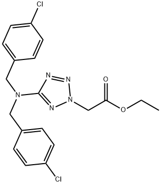 ETHYL 2-(5-[BIS(4-CHLOROBENZYL)AMINO]-2H-1,2,3,4-TETRAAZOL-2-YL)ACETATE Struktur