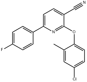 2-(4-CHLORO-2-METHYLPHENOXY)-6-(4-FLUOROPHENYL)NICOTINONITRILE Struktur