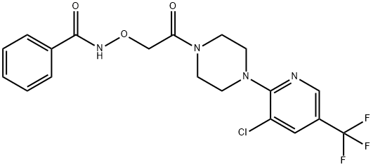 N-(2-(4-[3-CHLORO-5-(TRIFLUOROMETHYL)-2-PYRIDINYL]PIPERAZINO)-2-OXOETHOXY)BENZENECARBOXAMIDE Struktur