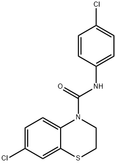 7-CHLORO-N-(4-CHLOROPHENYL)-2,3-DIHYDRO-4H-1,4-BENZOTHIAZINE-4-CARBOXAMIDE Struktur