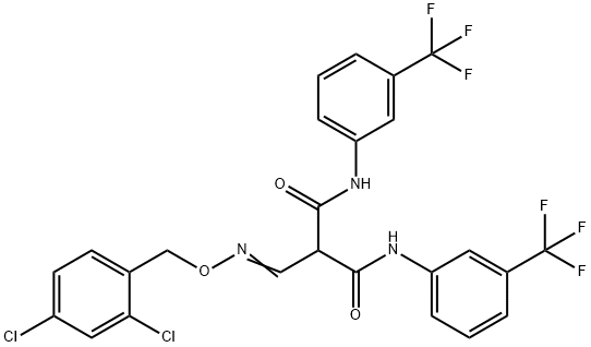 2-(([(2,4-DICHLOROBENZYL)OXY]IMINO)METHYL)-N1,N3-BIS[3-(TRIFLUOROMETHYL)PHENYL]MALONAMIDE Struktur