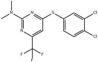 4-[(3,4-DICHLOROPHENYL)SULFANYL]-N,N-DIMETHYL-6-(TRIFLUOROMETHYL)-2-PYRIMIDINAMINE Struktur