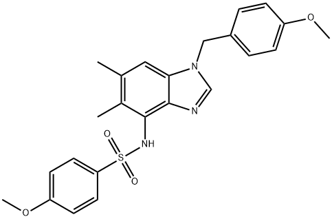 4-METHOXY-N-[1-(4-METHOXYBENZYL)-5,6-DIMETHYL-1H-1,3-BENZIMIDAZOL-4-YL]BENZENESULFONAMIDE Struktur