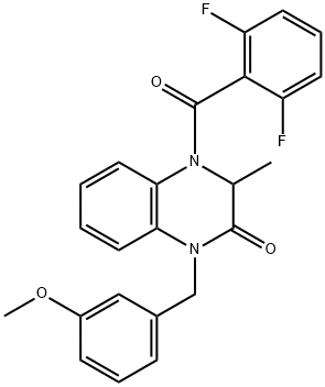 4-(2,6-DIFLUOROBENZOYL)-1-(3-METHOXYBENZYL)-3-METHYL-3,4-DIHYDRO-2(1H)-QUINOXALINONE Struktur