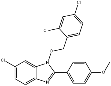 4-(6-CHLORO-1-[(2,4-DICHLOROBENZYL)OXY]-1H-1,3-BENZIMIDAZOL-2-YL)PHENYL METHYL ETHER Struktur