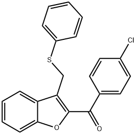 (4-CHLOROPHENYL)(3-[(PHENYLSULFANYL)METHYL]-1-BENZOFURAN-2-YL)METHANONE Struktur