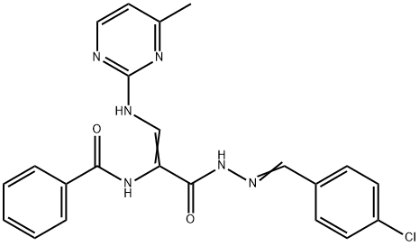 N-(1-((2-[(4-CHLOROPHENYL)METHYLENE]HYDRAZINO)CARBONYL)-2-[(4-METHYL-2-PYRIMIDINYL)AMINO]VINYL)BENZENECARBOXAMIDE Struktur