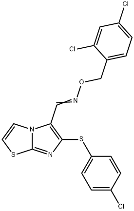 6-[(4-CHLOROPHENYL)SULFANYL]IMIDAZO[2,1-B][1,3]THIAZOLE-5-CARBALDEHYDE O-(2,4-DICHLOROBENZYL)OXIME Struktur