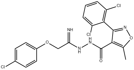 N'-[2-(4-CHLOROPHENOXY)ETHANIMIDOYL]-3-(2,6-DICHLOROPHENYL)-5-METHYL-4-ISOXAZOLECARBOHYDRAZIDE Struktur