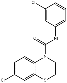7-CHLORO-N-(3-CHLOROPHENYL)-2,3-DIHYDRO-4H-1,4-BENZOTHIAZINE-4-CARBOXAMIDE Struktur