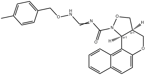 N-(([(4-METHYLBENZYL)OXY]AMINO)METHYLENE)-3A,11C-DIHYDRO-3H-BENZO[5,6]CHROMENO[4,3-C]ISOXAZOLE-1(4H)-CARBOXAMIDE Struktur