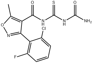 4-[(([(AMINOCARBONYL)AMINO]CARBOTHIOYL)AMINO)CARBONYL]-3-(2-CHLORO-6-FLUOROPHENYL)-5-METHYLISOXAZOLE Struktur