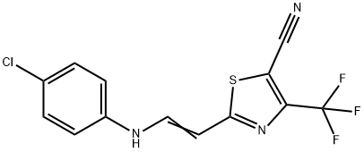 2-[2-(4-CHLOROANILINO)VINYL]-4-(TRIFLUOROMETHYL)-1,3-THIAZOLE-5-CARBONITRILE Struktur