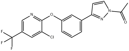 1-[3-(3-([3-CHLORO-5-(TRIFLUOROMETHYL)-2-PYRIDINYL]OXY)PHENYL)-1H-PYRAZOL-1-YL]-1-ETHANONE Struktur