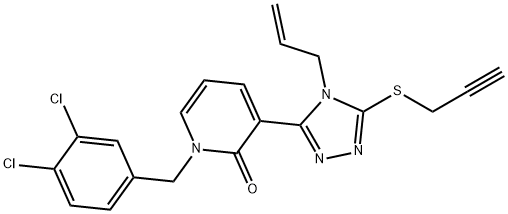3-[4-ALLYL-5-(2-PROPYNYLSULFANYL)-4H-1,2,4-TRIAZOL-3-YL]-1-(3,4-DICHLOROBENZYL)-2(1H)-PYRIDINONE Struktur