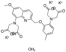 2-([2-BIS(CARBOXYMETHYL)AMINO-5-METHYLPHENOXY]METHYL)-6-METHOXY-8-BIS(CARBOXYMETHYL)AMINOQUINOLINE POTASSIUM SALT HYDRATE Struktur