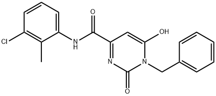 1-BENZYL-N-(3-CHLORO-2-METHYLPHENYL)-6-HYDROXY-2-OXO-1,2-DIHYDRO-4-PYRIMIDINECARBOXAMIDE Struktur