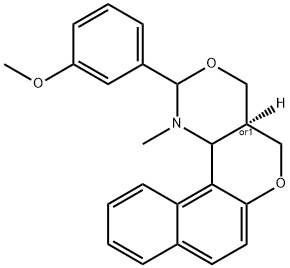 2-(3-METHOXYPHENYL)-1-METHYL-1,4A,5,12C-TETRAHYDRO-2H,4H-BENZO[5,6]CHROMENO[4,3-D][1,3]OXAZINE Struktur