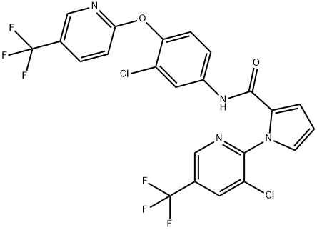 1-[3-CHLORO-5-(TRIFLUOROMETHYL)-2-PYRIDINYL]-N-(3-CHLORO-4-([5-(TRIFLUOROMETHYL)-2-PYRIDINYL]OXY)PHENYL)-1H-PYRROLE-2-CARBOXAMIDE Struktur