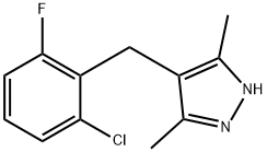 4-(2-CHLORO-6-FLUOROBENZYL)-3,5-DIMETHYL-1H-PYRAZOLE Struktur