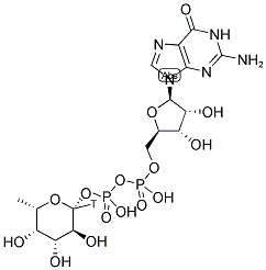 GUANOSINE DIPHOSPHATE FUCOSE, [FUCOSE-2-3H(N)]- Struktur