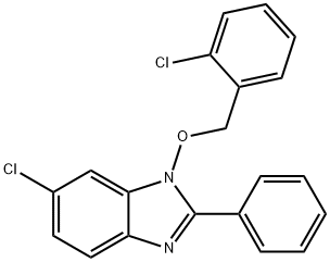 6-CHLORO-1-[(2-CHLOROBENZYL)OXY]-2-PHENYL-1H-1,3-BENZIMIDAZOLE Struktur