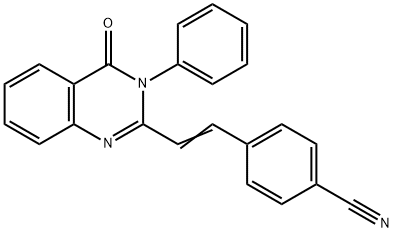 4-[2-(4-OXO-3-PHENYL-3,4-DIHYDRO-2-QUINAZOLINYL)VINYL]BENZENECARBONITRILE Struktur