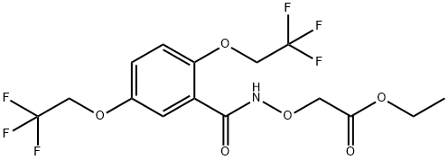 ETHYL 2-(([2,5-BIS(2,2,2-TRIFLUOROETHOXY)BENZOYL]AMINO)OXY)ACETATE Struktur