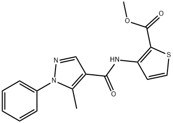 METHYL 3-([(5-METHYL-1-PHENYL-1H-PYRAZOL-4-YL)CARBONYL]AMINO)-2-THIOPHENECARBOXYLATE Struktur