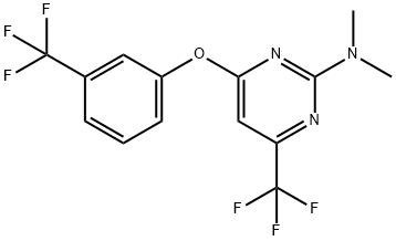 N,N-DIMETHYL-4-(TRIFLUOROMETHYL)-6-[3-(TRIFLUOROMETHYL)PHENOXY]-2-PYRIMIDINAMINE Struktur