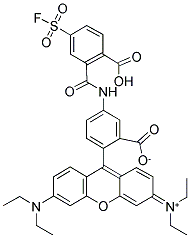 RHODAMINE B 5-[3(4)-(AMINOCARBONYL)-4(3)-CARBOXYBENZENE-SULFONYL FLUORIDE] Struktur