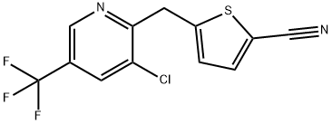 5-([3-CHLORO-5-(TRIFLUOROMETHYL)-2-PYRIDINYL]METHYL)-2-THIOPHENECARBONITRILE Struktur