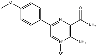 3-AMINO-6-(4-METHOXYPHENYL)-2-PYRAZINECARBOXAMIDE 4-OXIDE Struktur