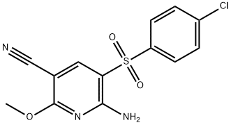 6-AMINO-5-[(4-CHLOROPHENYL)SULFONYL]-2-METHOXYNICOTINONITRILE Struktur