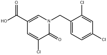 5-CHLORO-1-(2,4-DICHLOROBENZYL)-6-OXO-1,6-DIHYDRO-3-PYRIDINECARBOXYLIC ACID Struktur