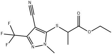 ETHYL 2-([4-CYANO-1-METHYL-3-(TRIFLUOROMETHYL)-1H-PYRAZOL-5-YL]SULFANYL)PROPANOATE Struktur