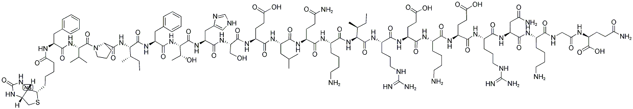 BIOTIN-PHE-VAL-PRO-ILE-PHE-THR-HIS-SER-GLU-LEU-GLN-LYS-ILE-ARG-GLU-LYS-GLU-ARG-ASN-LYS-GLY-GLN Struktur