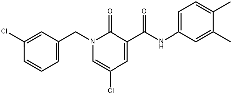 5-CHLORO-1-(3-CHLOROBENZYL)-N-(3,4-DIMETHYLPHENYL)-2-OXO-1,2-DIHYDRO-3-PYRIDINECARBOXAMIDE Struktur