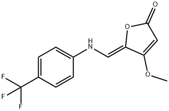 4-METHOXY-5-([4-(TRIFLUOROMETHYL)ANILINO]METHYLENE)-2(5H)-FURANONE Struktur