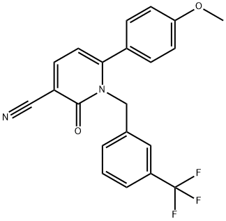 6-(4-METHOXYPHENYL)-2-OXO-1-[3-(TRIFLUOROMETHYL)BENZYL]-1,2-DIHYDRO-3-PYRIDINECARBONITRILE Struktur