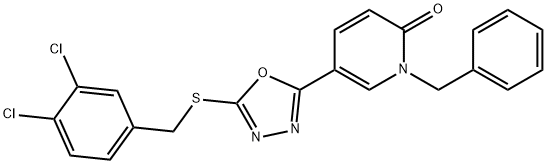 1-BENZYL-5-(5-[(3,4-DICHLOROBENZYL)SULFANYL]-1,3,4-OXADIAZOL-2-YL)-2(1H)-PYRIDINONE Struktur