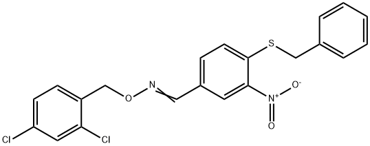 4-(BENZYLSULFANYL)-3-NITROBENZENECARBALDEHYDE O-(2,4-DICHLOROBENZYL)OXIME Struktur