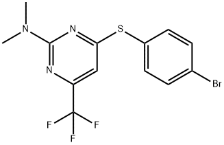 4-[(4-BROMOPHENYL)SULFANYL]-N,N-DIMETHYL-6-(TRIFLUOROMETHYL)-2-PYRIMIDINAMINE Struktur