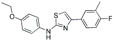 2-(4-ETHOXYPHENYLAMINO)-4-(3-METHYL-4-FLUOROPHENYL)THIAZOLE Struktur