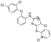 2-[(2,2-DICHLORO([2-(2,4-DICHLOROPHENOXY)ANILINO]CARBONYL)ETHANIMIDOYL)THIO]PYRIDINIUM-1-OLATE Struktur